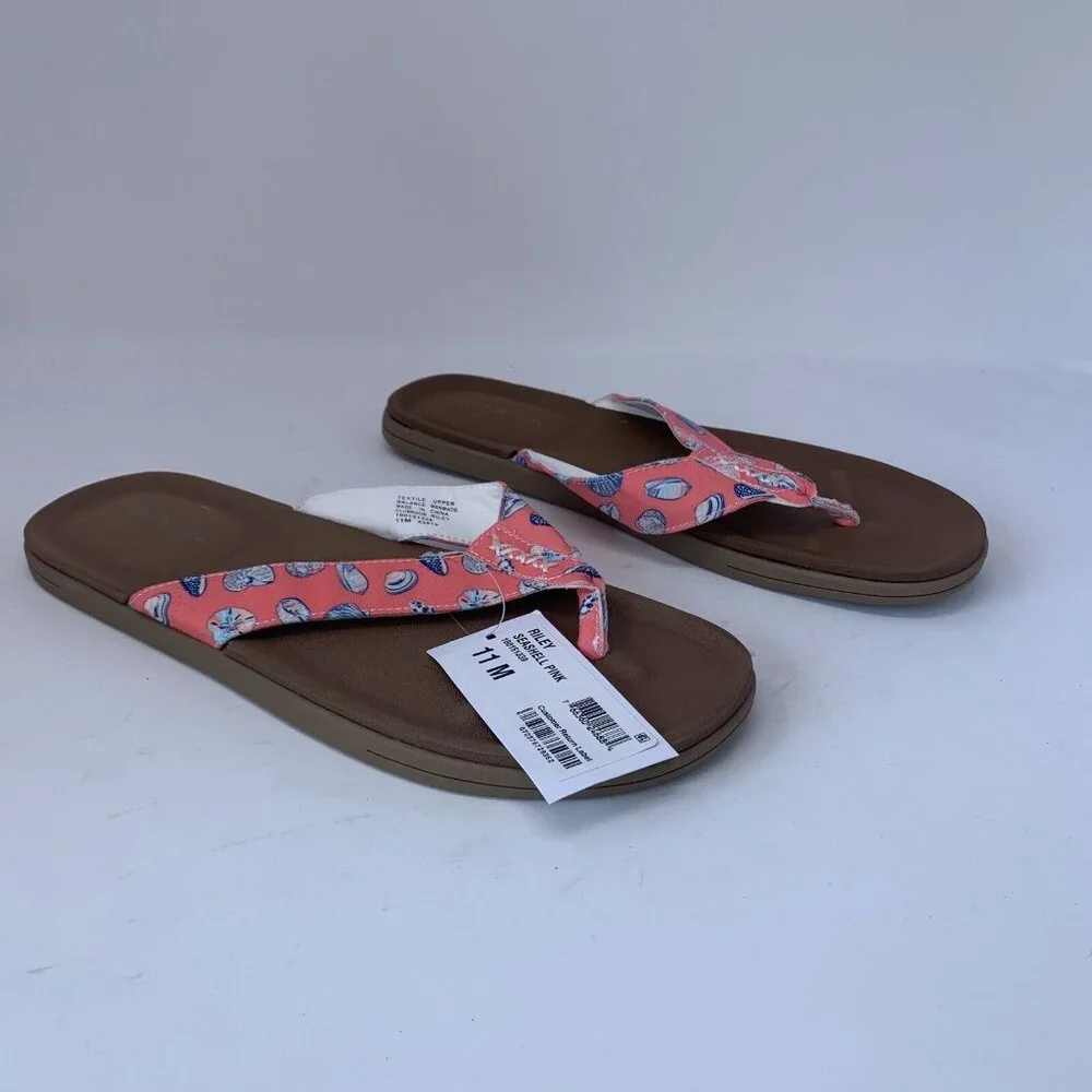 Club Room Riley 100151339 Flip Flop Sandals Men's 11M Seashell Pink Printed 8108